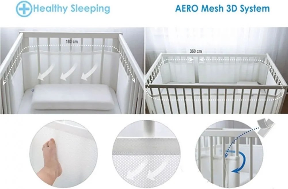 Обиколник за кошара Baby Matex Air 360 cm 0239, Бял