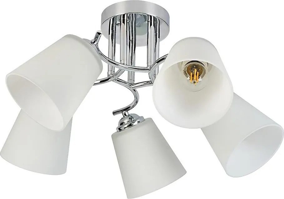 Таванен полилей PAFOS 5xE27/15W/230V, лъскав хром