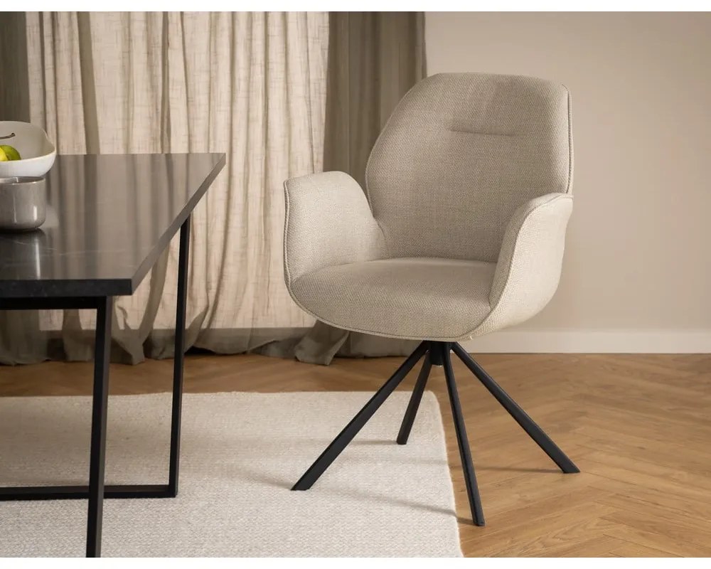 Кремав тапициран трапезен стол Aura – Actona