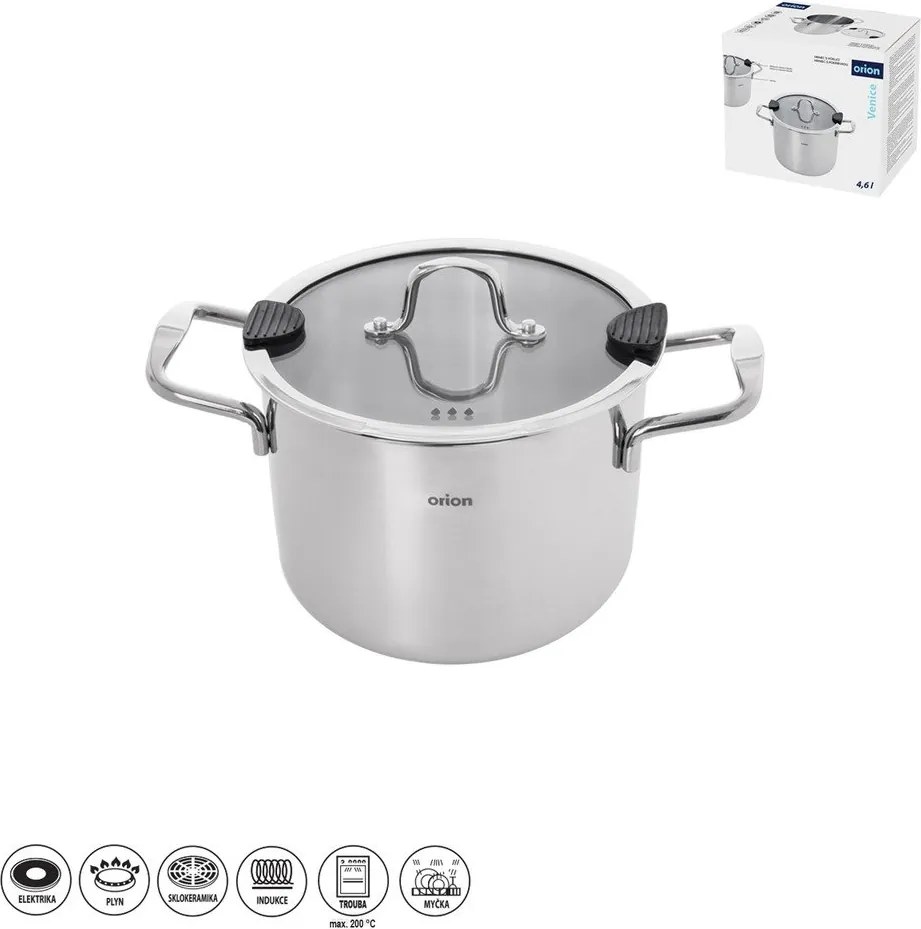 Гърне от неръждаема стомана с капак 4,6 l Venice – Orion