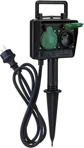 Solight PG01 - Екстериорна градинска колона с контакти IP44 + 1.5 м гумен кабел