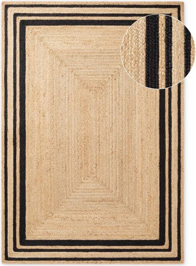 Черен/в естествен цвят двустранен/ръчно изработен ютен килим 160x230 cm Jutta – Hanse Home