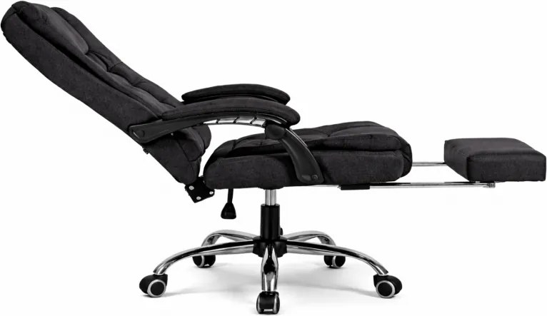 Офис стол BOSS с подложка за крака - черна тъкан