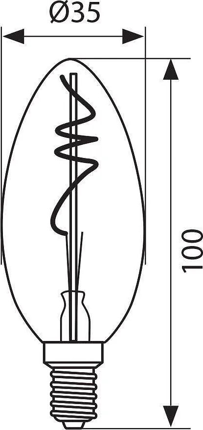 LED крушка VIVALUX FLICK SMOKE LED, 2W, E14, 1800К