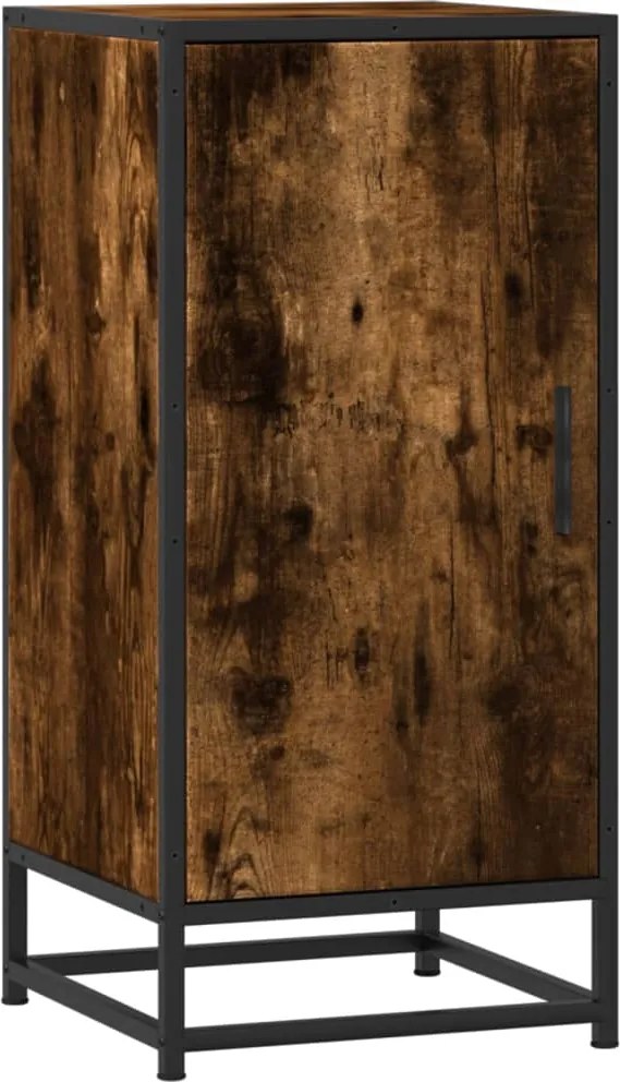 848941 vidaXL Сайдборд, опушен дъб, 35,5x35x76 см, инженерно дърво и метал