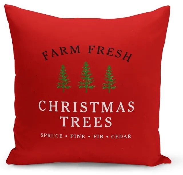 Червена коледна декоративна калъфка за възглавница , 43 x 43 cm Christmas Noel - Kate Louise