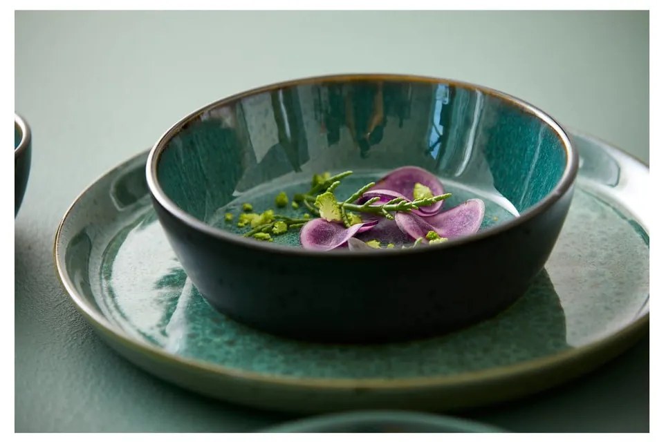 Зелена/черна глинена купичка Gastro Green/Black – Bitz