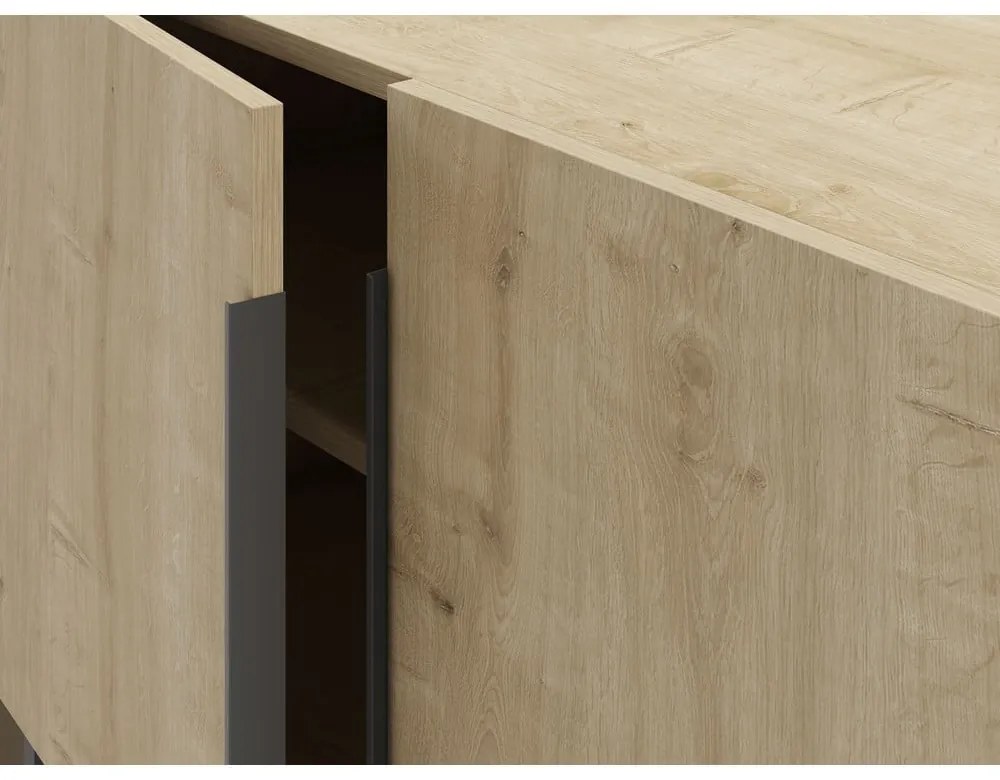 Нисък скрин от естествен дъб 150x80 cm Titan - Marckeric