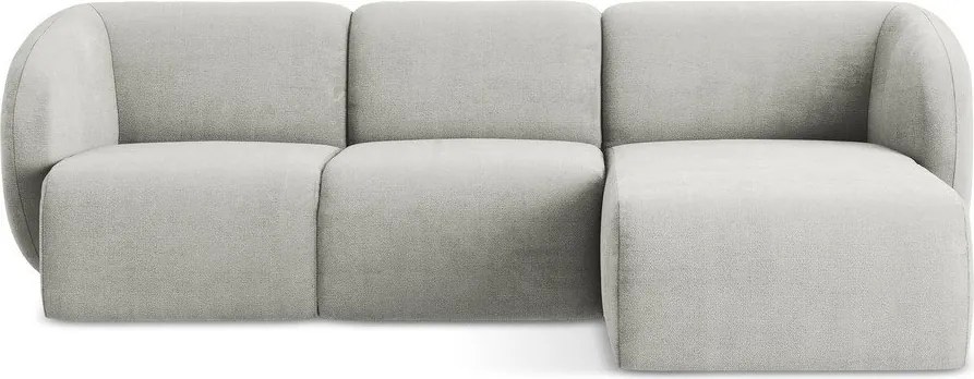 Светлосив шенилов ъглов диван (десен ъгъл) Lani – Makamii