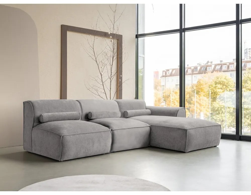 Светлосив ъглов диван (десен ъгъл) Flex Felix – Miuform
