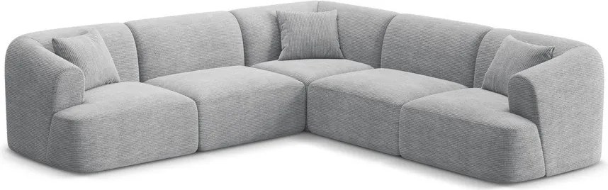 Светлосив ъглов диван от рипсено кадифе Campi – Cosmopolitan Design