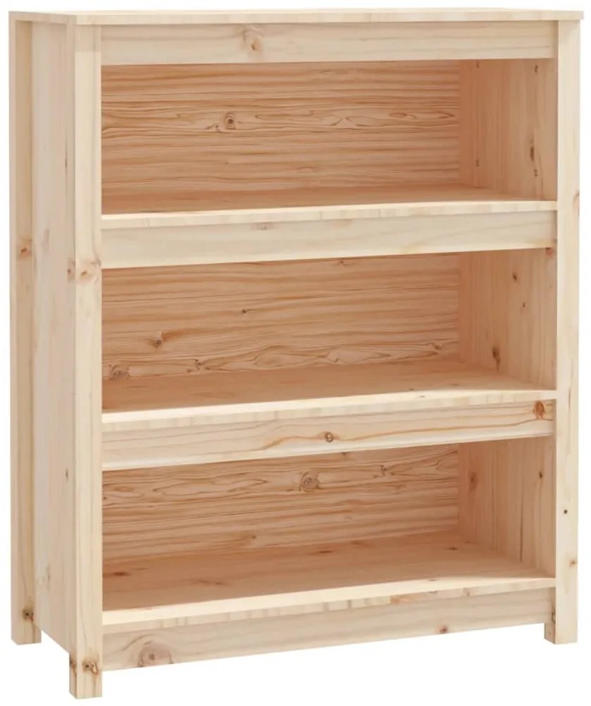 821679 vidaXL Библиотека, 80x35x97 см, борово дърво масив