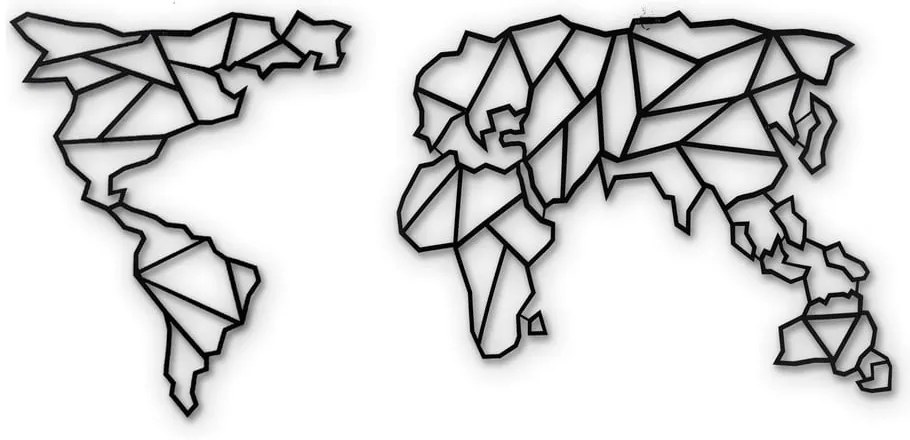 Декорация за стена Карта на света Прозрачна, 85 x 170 cm - Bystag