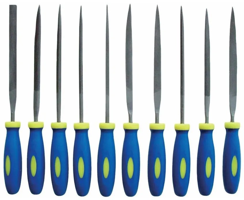 Extol - Комплект иглени пили с пластмасова дръжка 10 бр.