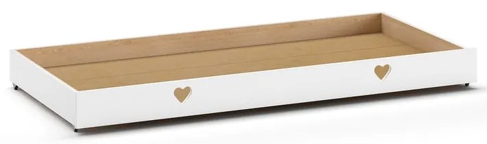 Бяло разтегателно детско легло къща от масивен бор с място за съхранение 90x200 cmAMORI – Vipack