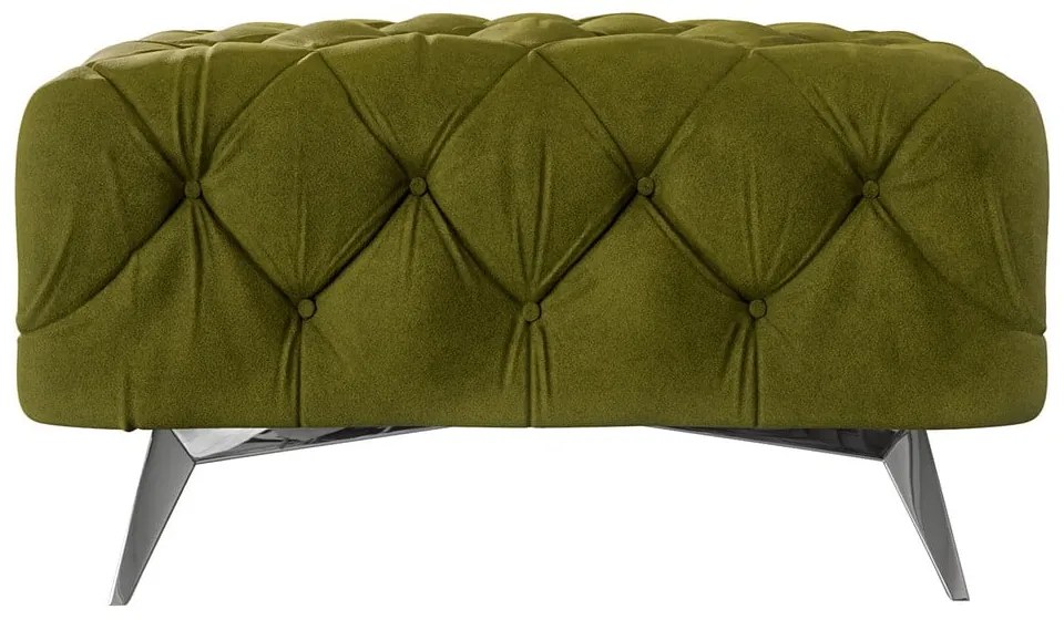 Зелена кадифена табуретка Chelsea – Ropez
