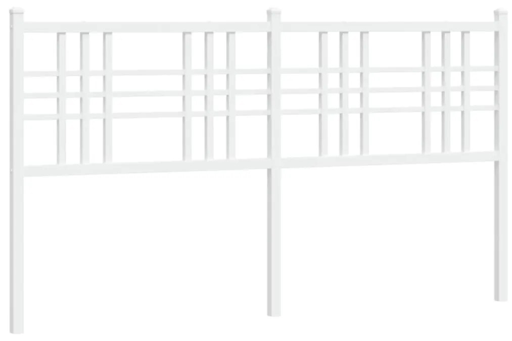376408 vidaXL Метална резервна табла за легло, бяла, 160 см