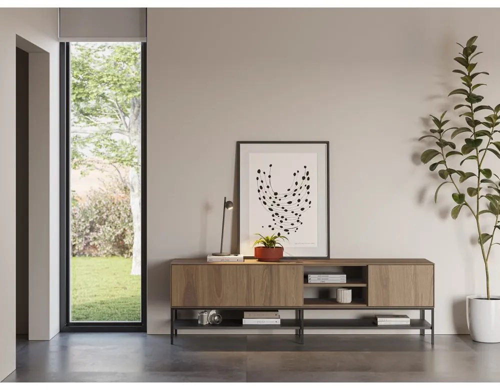 Маса за телевизор от дъбов декор в естествен цвят 180x55x35 cm Amira – Marckeric