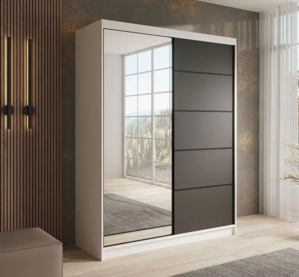 Гардероб Houston 150 плъзгащ се-Leuko-Мауро