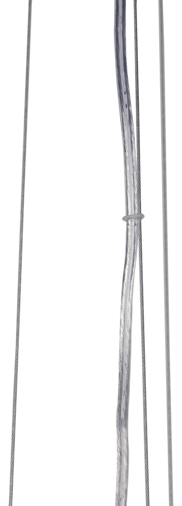 Модерен висящ лампион бял със сребро 70 см - Magna