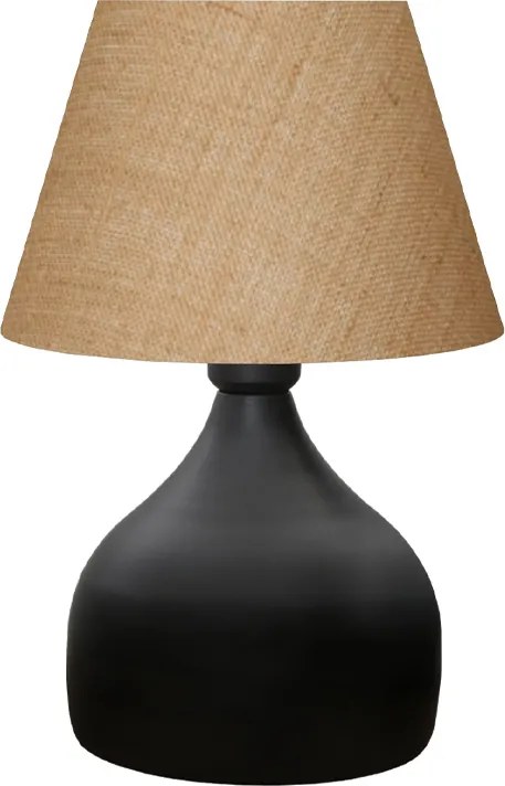 Hubert текстилна/метална настолна лампа в кафяв/черен цвят 22x14x32см.