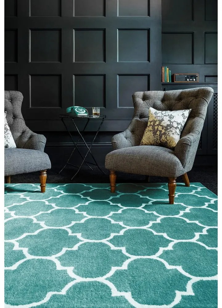 Син ръчно изработен вълнен килим 120x170 cm Albany – Asiatic Carpets