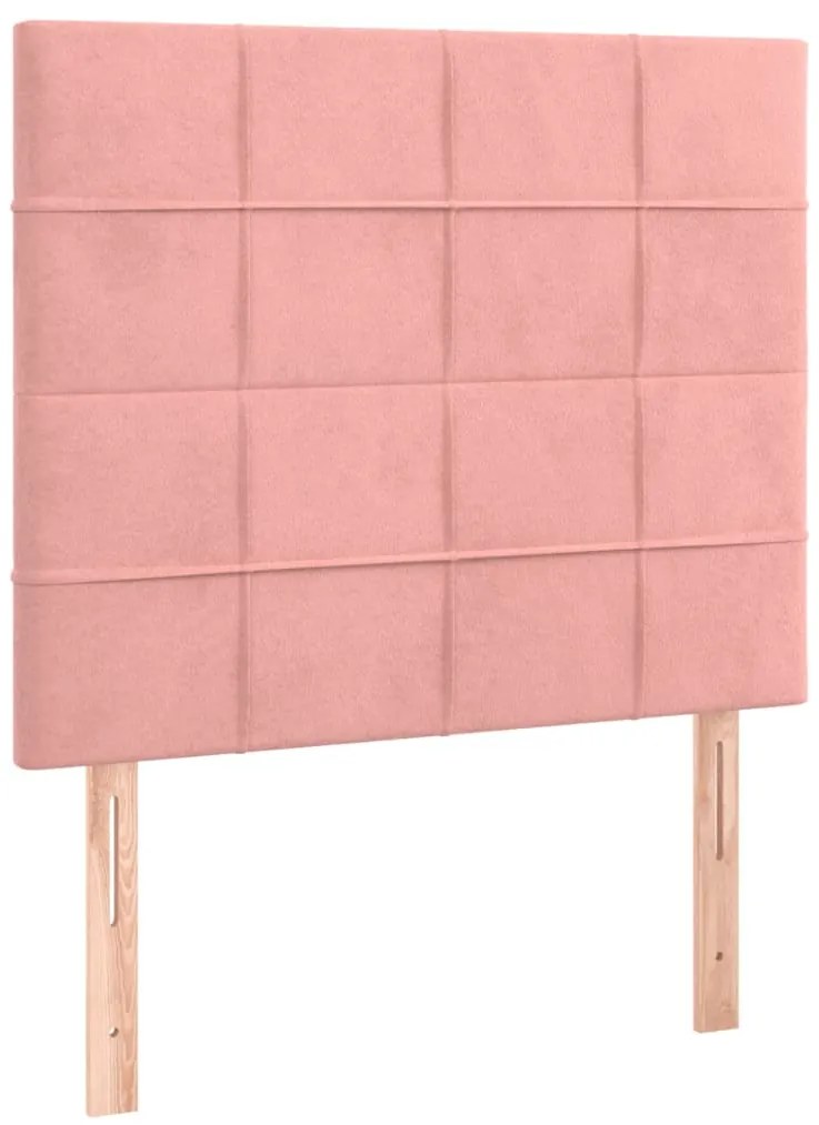 3116367 vidaXL Табла за легло, розова, 80x5x118/128 см, кадифе