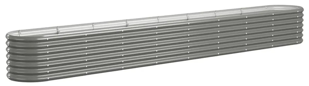 318884 vidaXL Градинска повдигната леха поцинкована стомана сиво