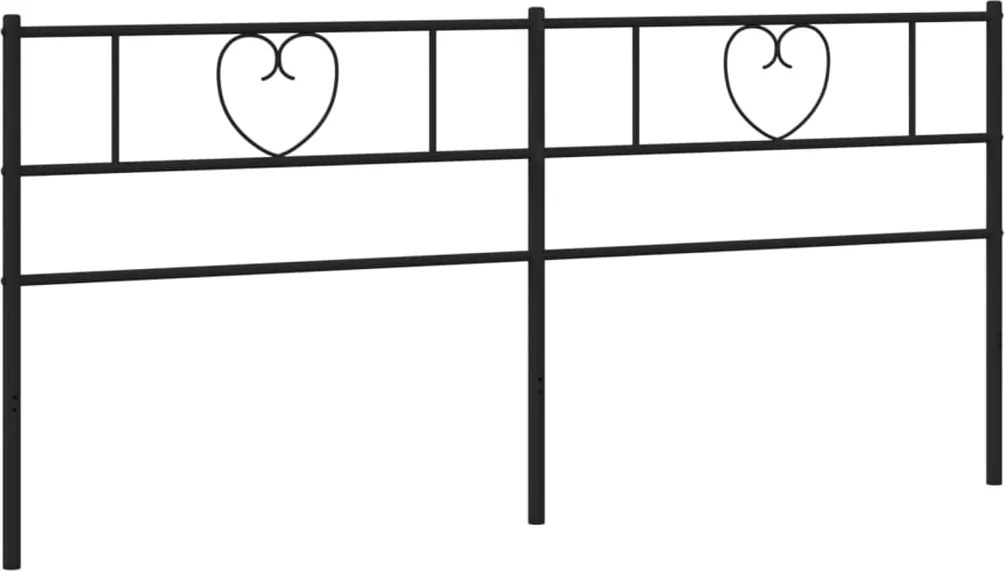355501 vidaXL Метална резервна табла за легло, черна, 200 см