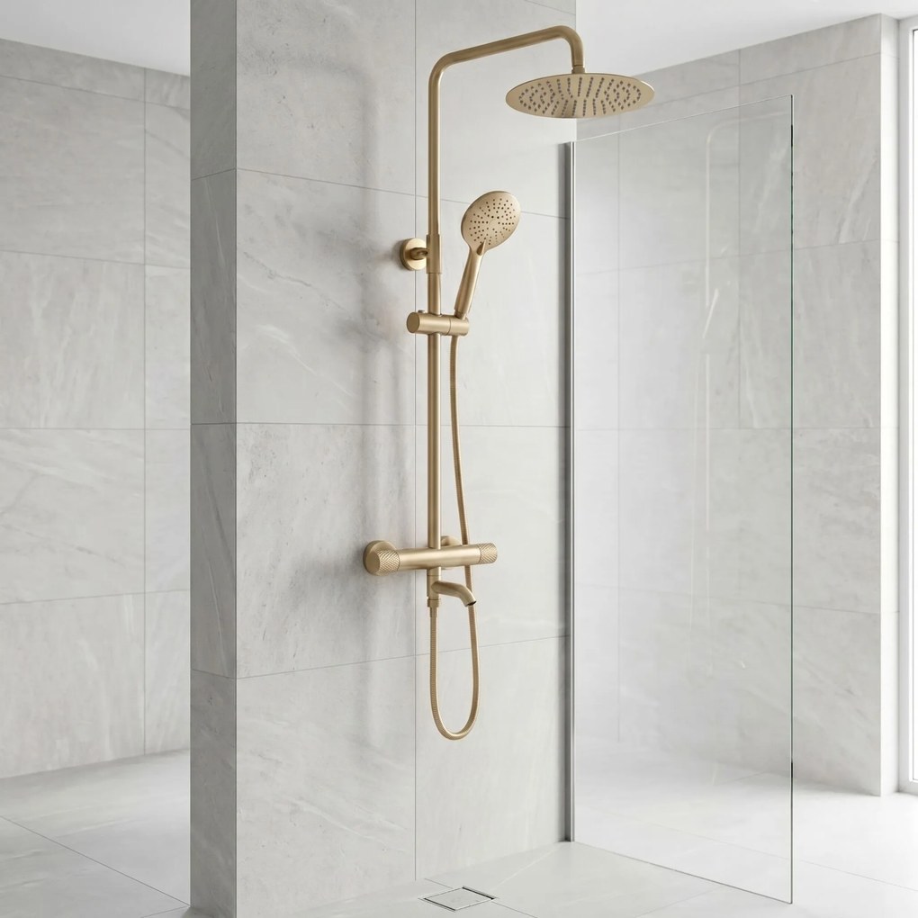 Душ система с Термостат Rea Lungo Diamond Gold Brush
