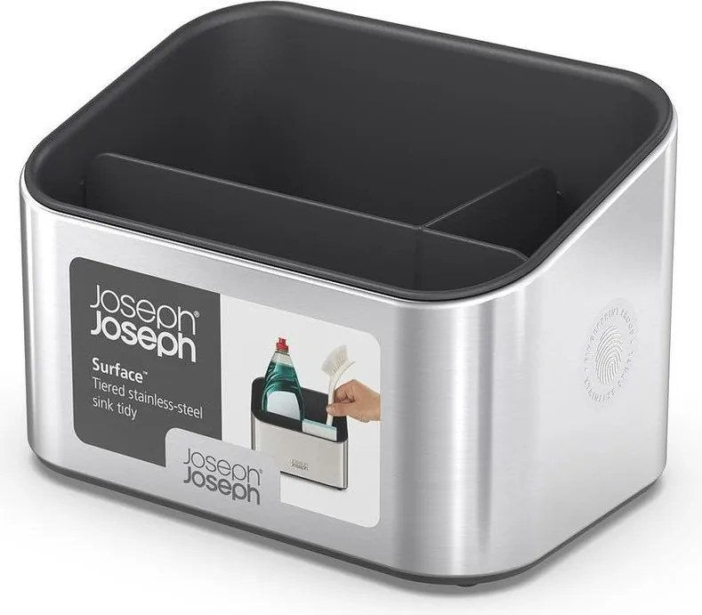 Метална стойка за перилни препарати в блестящо сребрист цвят Surface – Joseph Joseph