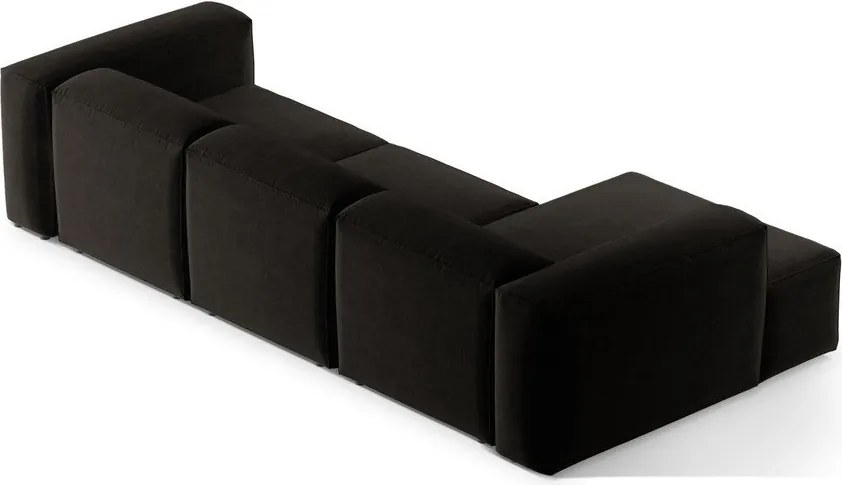 Черен ъглов диван (ляв ъгъл) Bergamo – Cosmopolitan Design