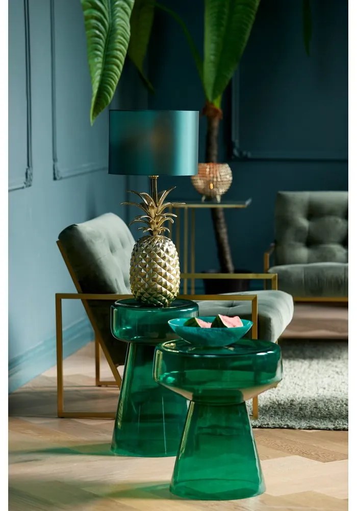 Стъклена кръгла странична масичка ø 37 cm Dakwa – Light &amp; Living