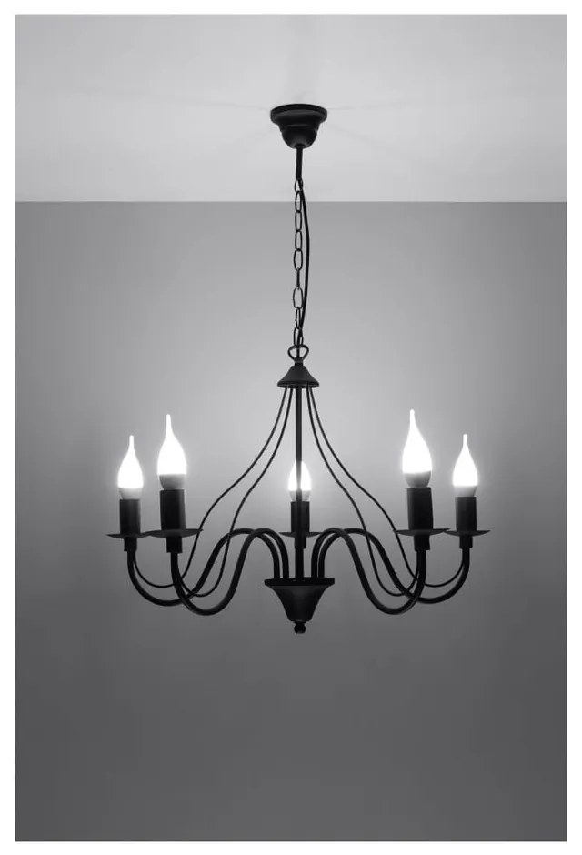 Черна висяща лампа 5 Fiorano - Sollux