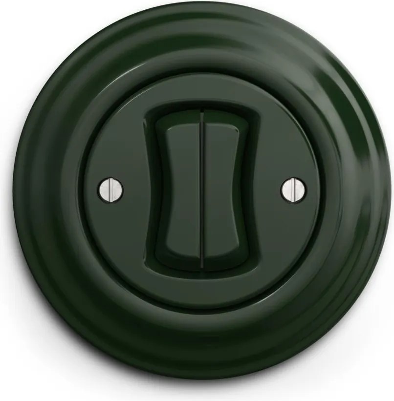 Kliklap - Ретро двоен стълбищен ключ с рамка № 6+6 в зелен цвят