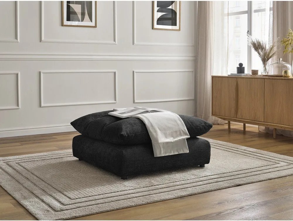 Черна шенилова табуретка Neil – Bobochic Paris