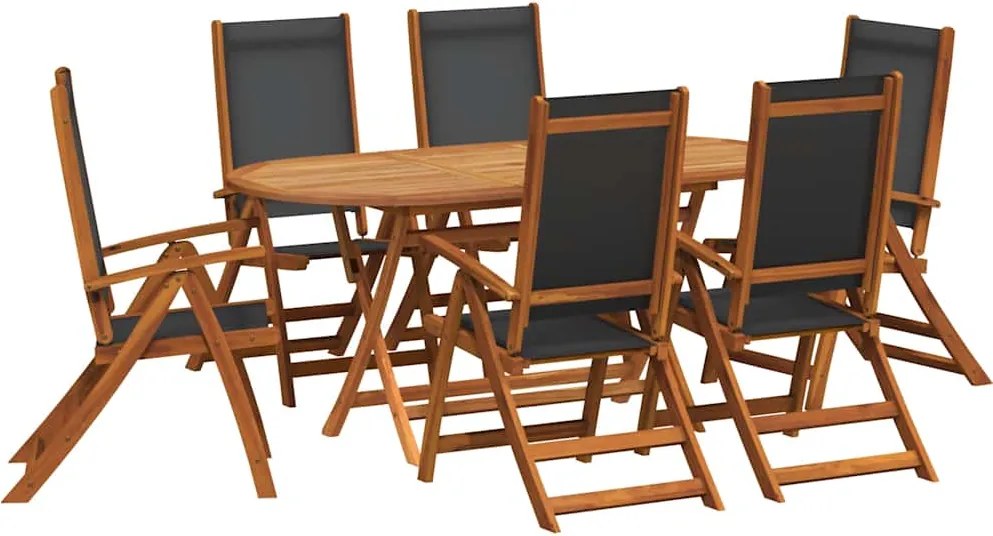 41749 vidaXL Градински трапезен комплект от 7 части, акация масив