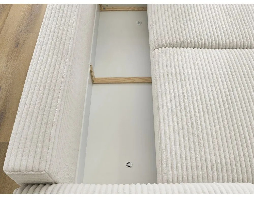 Кремав разтегателен диван от рипсено кадифе 257 cm Lucien – Bobochic Paris