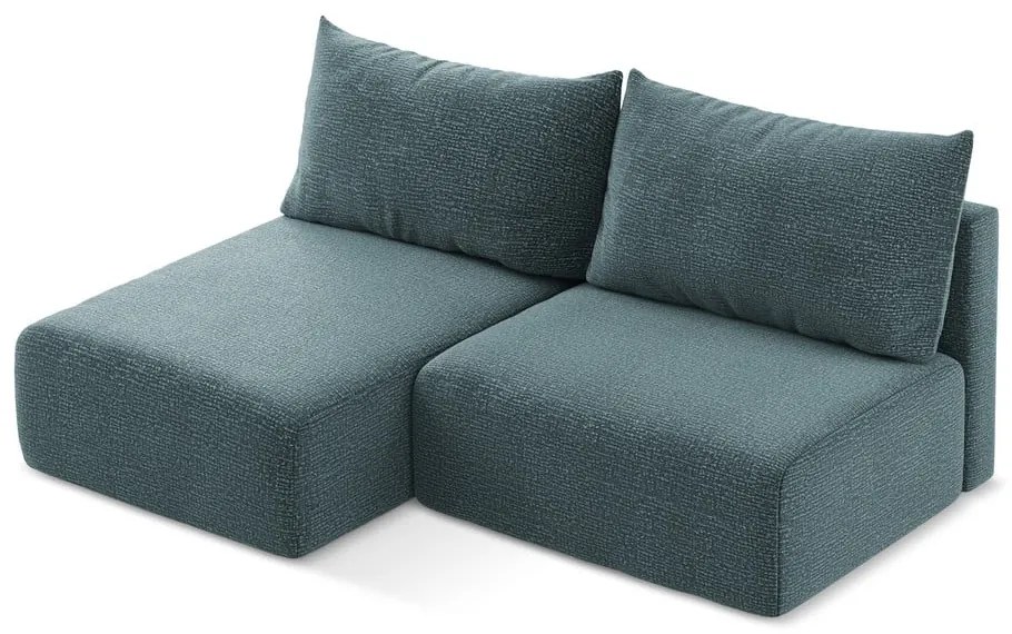 Тюркоазен разтегателен ъглов диван с място за съхранение (ляв ъгъл) Kalena – Makamii