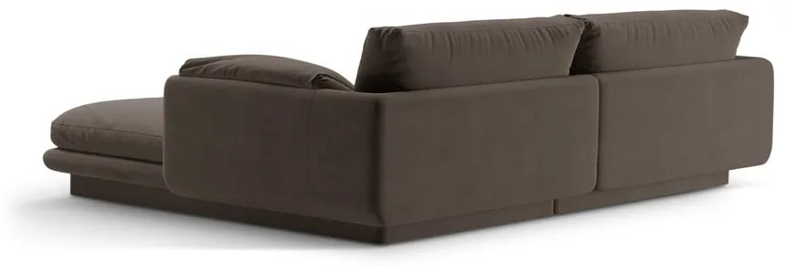 Кафяв кадифен ъглов диван (ляв ъгъл) Torino – Micadoni