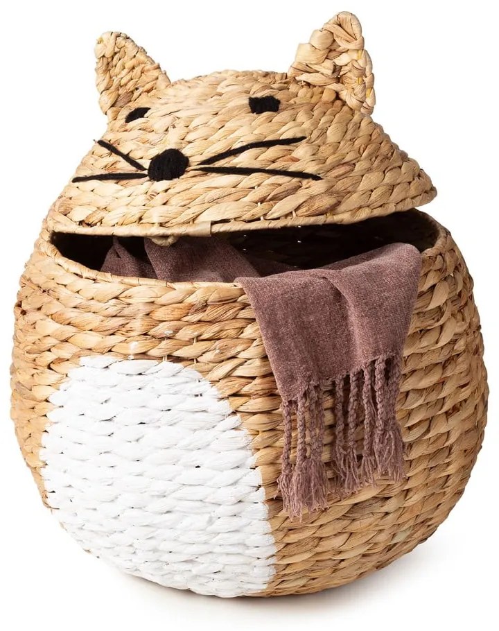 Детска кошница за играчки от воден зюмбюл естествена ø 40x43 cm Cat – Compactor