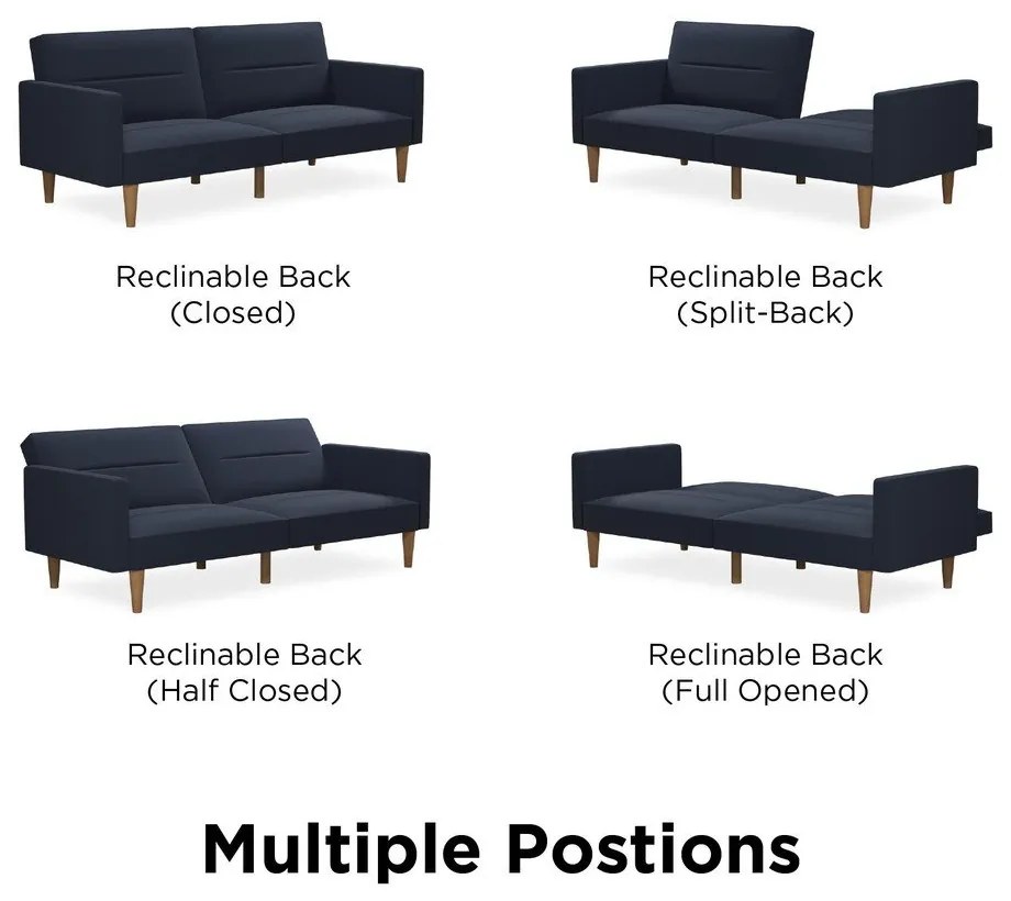 Тъмносин разтегателен диван Mainstays - Støraa