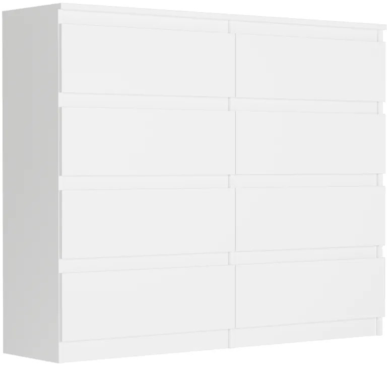 Комод с 8 чекмеджета R-120-S8 - различни цветови варианти антрацит микс бяло