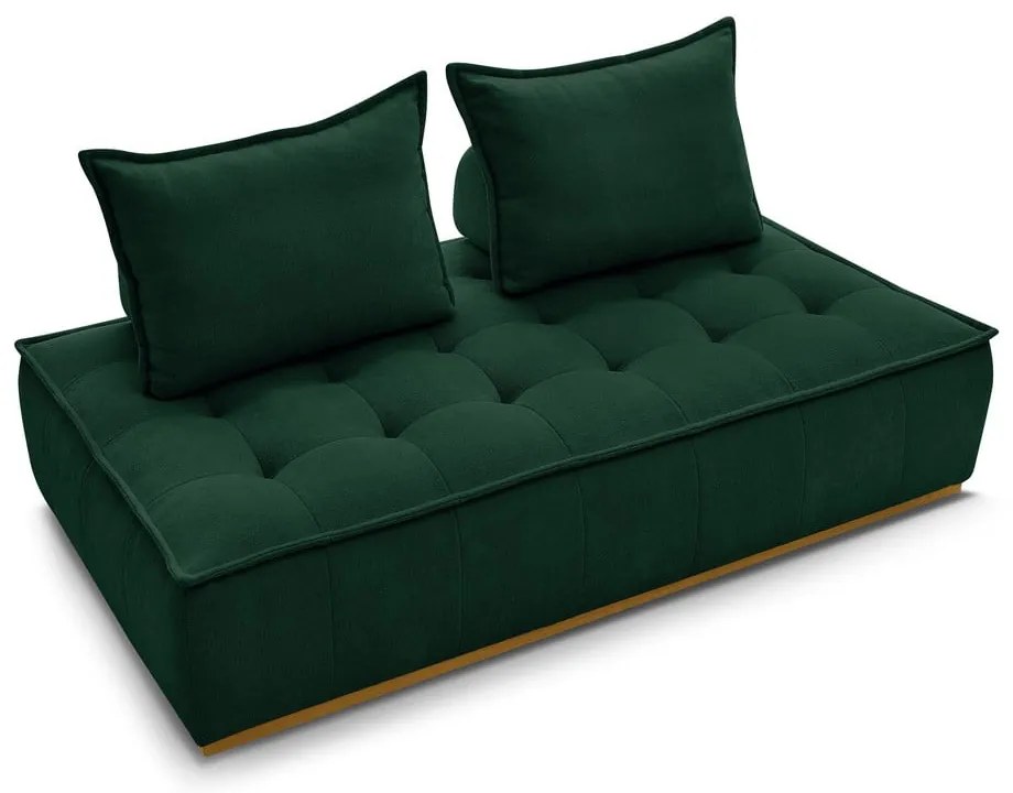 Тъмнозелен диван от прежда с примки от букле 175 cm Elisa – Bobochic Paris