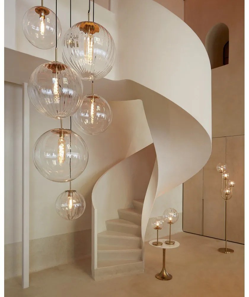 Висящо осветително тяло бронзово със стъклен абажур ø 30 cm Medina – Light &amp; Living