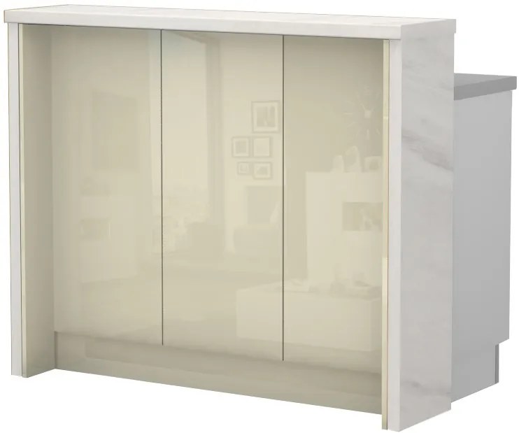 Островна кухненска пейка Raval-Length: 135 cm.-White glossy-Carini Wallnut