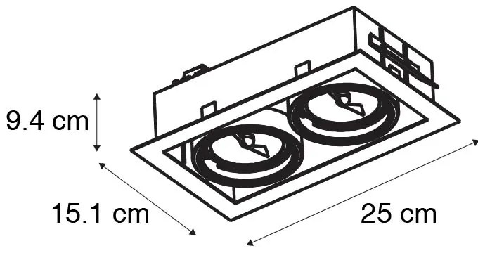 Интелигентен вграден прожектор черен 2-светлина регулируем вкл. 2 Wifi GU10 70mm - Oneon 70
