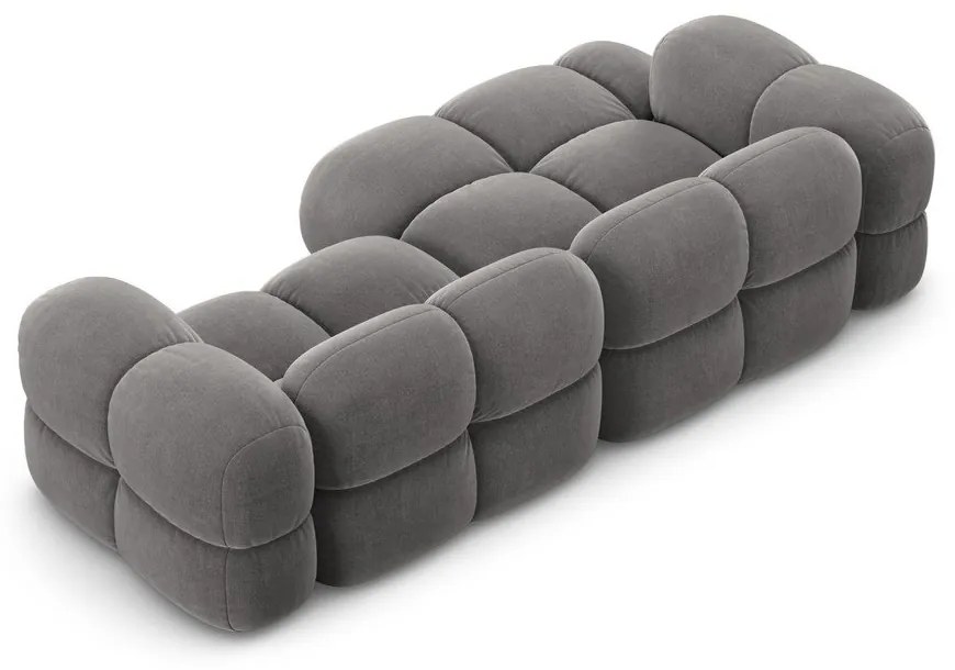 Сив кадифен ъглов диван (ляв ъгъл) Loretto – Cosmopolitan Design