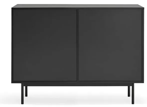 Черен/естествен нисък скрин от декор от дъб 108x80 cm Sierra – Teulat