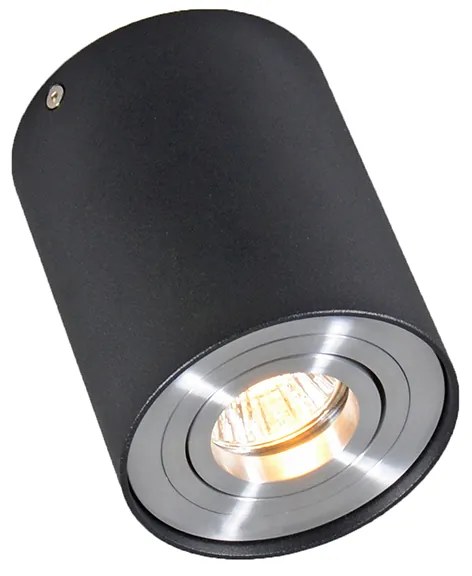 Интелигентен повърхностно монтиран прожектор черен със стомана, включващ WiFi GU10 - Rondoo Up